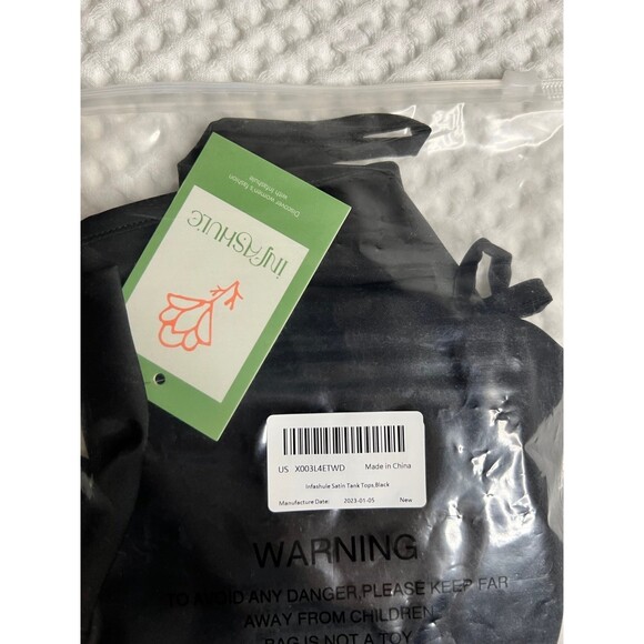 Tank Top Strappy Womens 2XL Plus Black Satin Silk Camisole Women Satin Shiny B2 - Picture 3 of 12